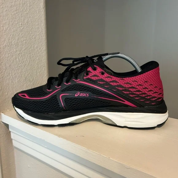 Asics Sz 10.5 Women’s Gel-Exalt 4 Shoes Sneakers Black Gray Running Burgundy - Picture 3 of 10